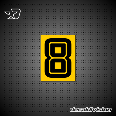 Reflective Number Sticker 8 - Inline